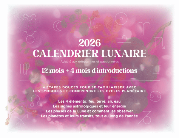 Calendrier 2026 - Astro & Tarot - Un outil complet : 4 mois d’apprentissage + 12 mois d’exploration lunaire