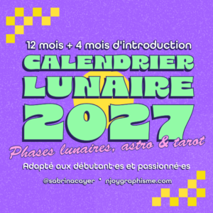 Calendrier 2027 - Astro & Tarot - Un outil complet : 4 mois d’apprentissage + 12 mois d’exploration lunaire